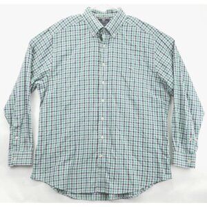 Vineyard Vines Tucker Shirt Men XL Green White Check Cotton Slim Fit Button-Down
